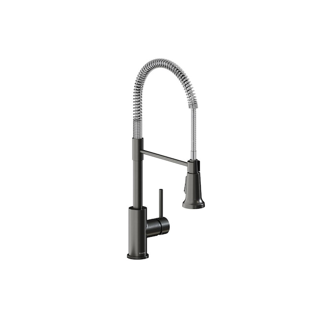 Avado Black Stainless And Chrome Single Handle Deck-Mount Pre-Rinse Kitchen Faucet With Sprayer